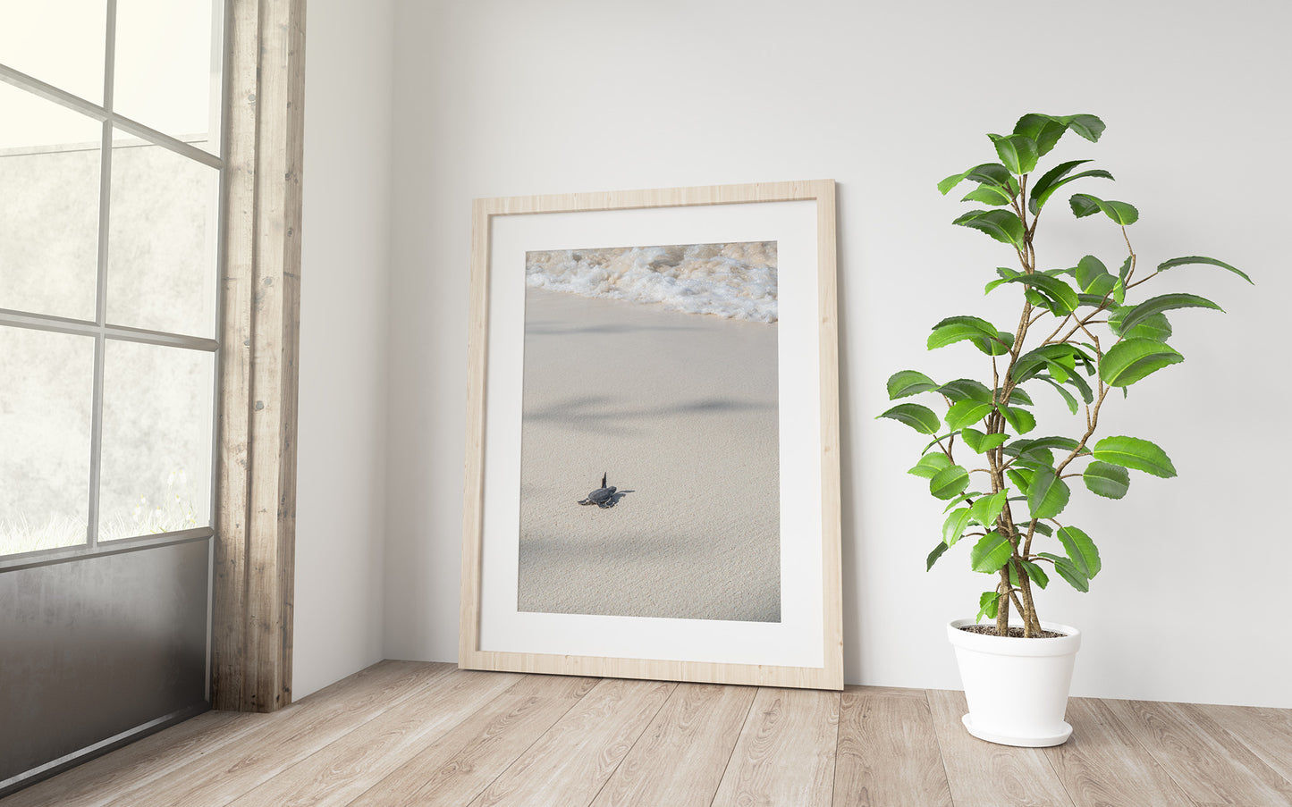 Wait for me!! Baby Green Sea Turtle Downloadable Print.